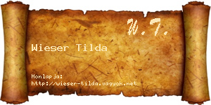 Wieser Tilda névjegykártya